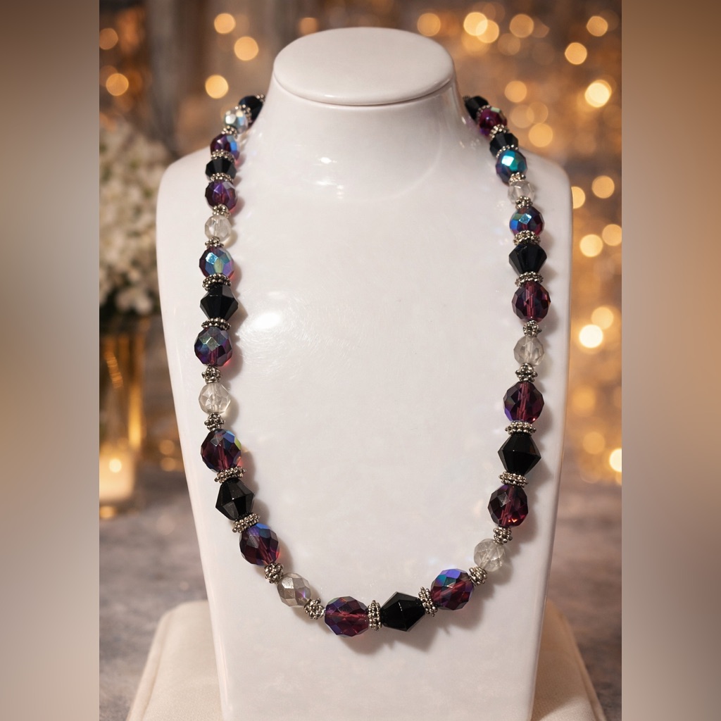 Faceted Beaded Necklace | Adjustable 1619”